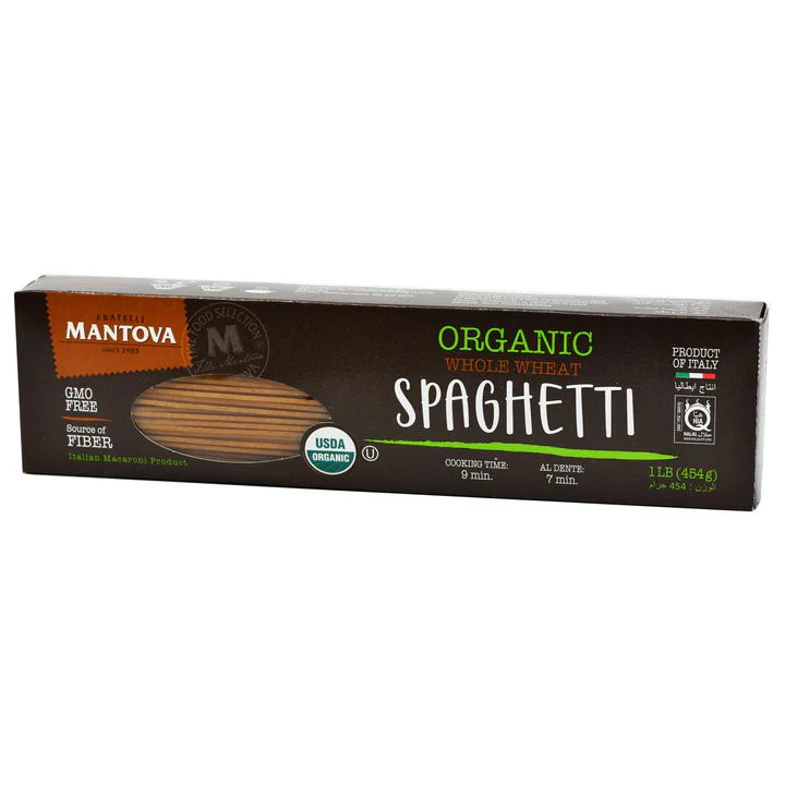 Organic whole wheat spaghetti from Mantova