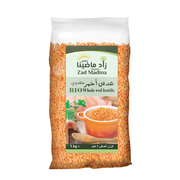 Organic red lentils from Zad Our Past