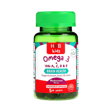 H&B Kids Omega 3 Fish Oil Blackcurrant Flavour Chewable 60 Capsules