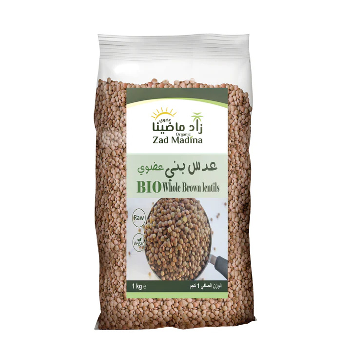 Organic brown lentils from Zad Madina