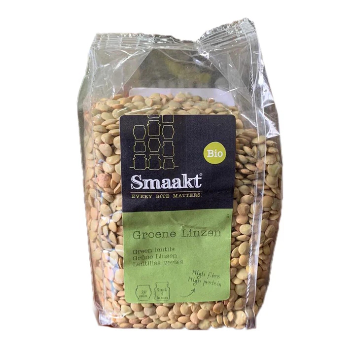 Organic green lentils from Smackt