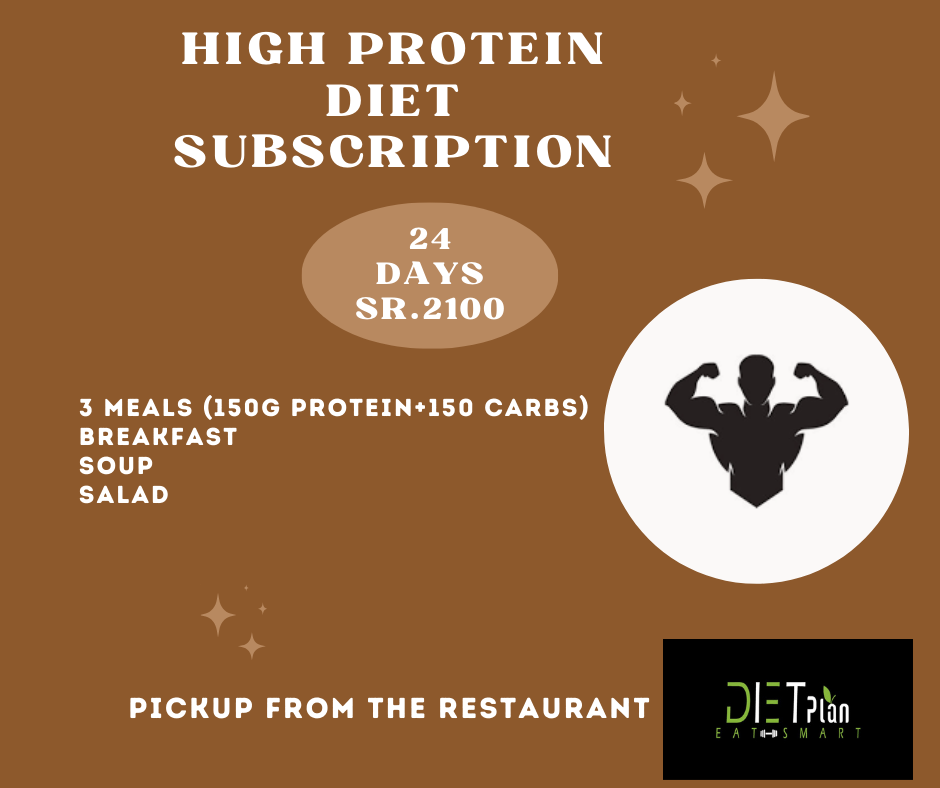 24 Days High Protein Diet subscription 3 Meals Breakfast soup Salad - pickup from The restaurant