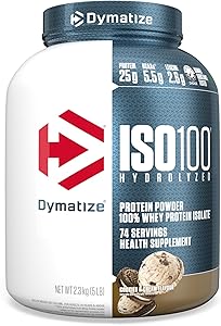 Dymatize -ISO100 Whey Protein Powder, Cookies & Cream, 5 Pound