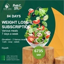 Weight Lose subscription for 84 days, 7 days a week, Various meals (breakfast +2 Various meals, 100g protein and 100g carbs + salad + soup)