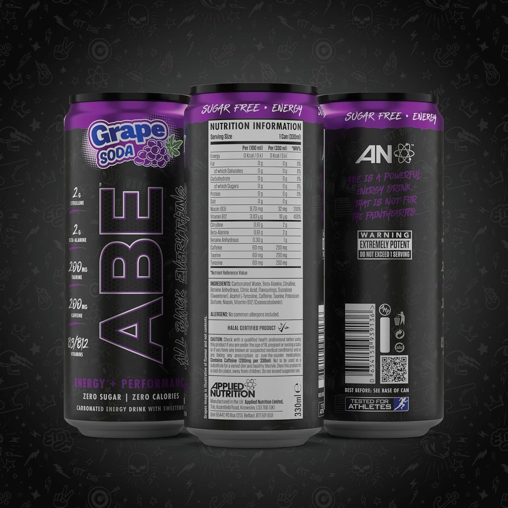 APPLIED NUTRITION - ABE PRE WORKOUT - 330ML American Grape Soda