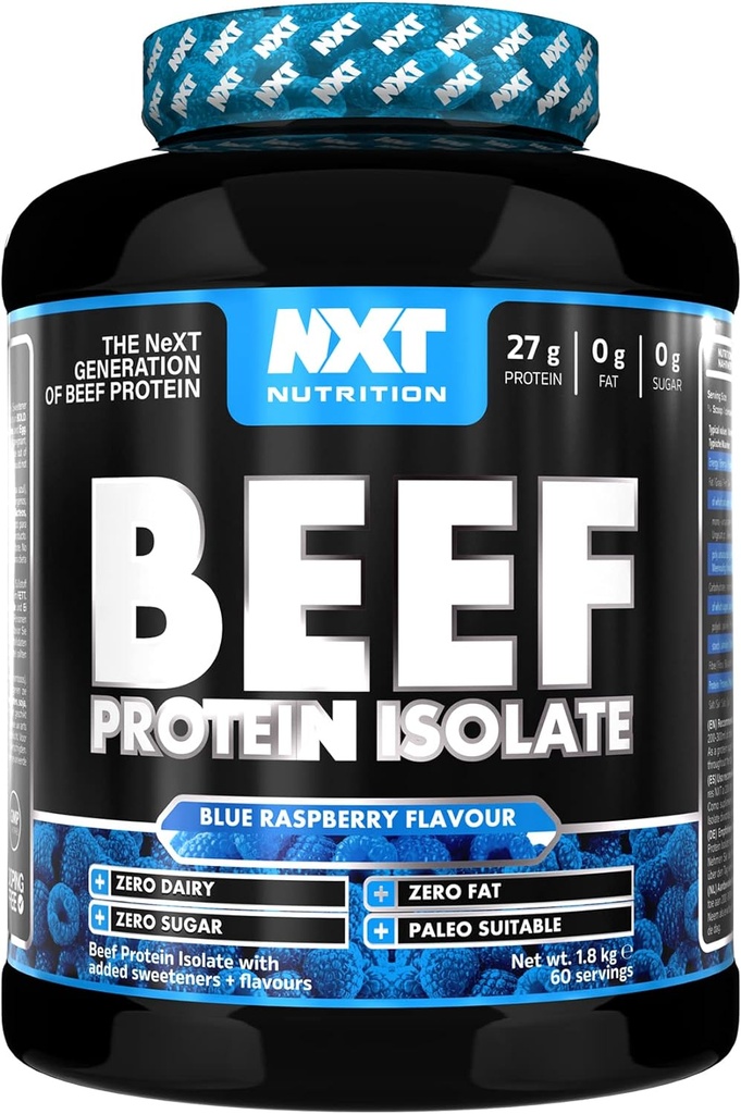 NXT NUTRITION - عزل بروتين اللحم البقري - 1.8 كجم توت العليق الأزرق