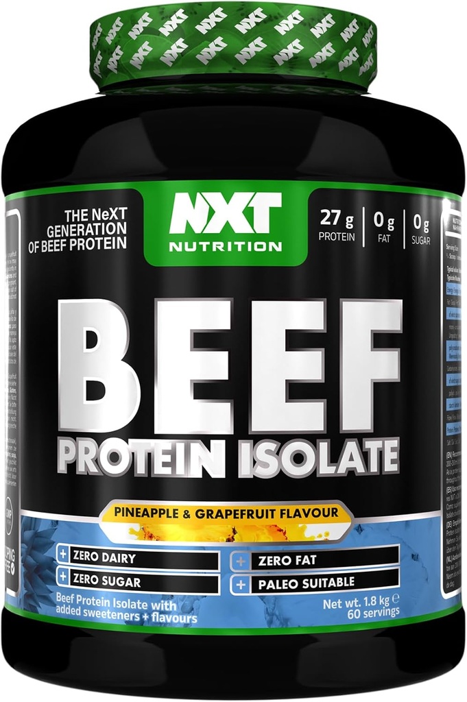 NXT NUTRITION - عزل بروتين اللحم البقري - 1.8 كجم أناناس وجريب فروت