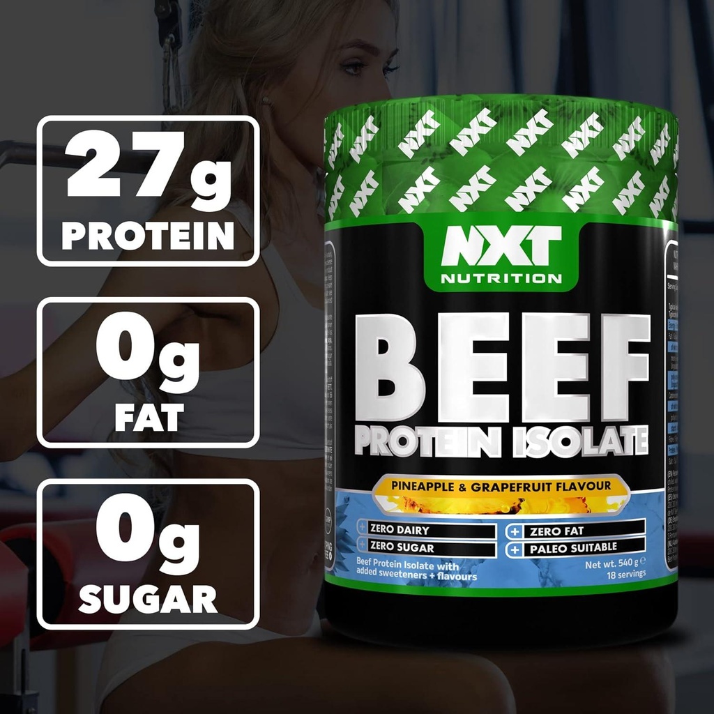 NXT NUTRITION - عزل بروتين اللحم البقري - 540 جم أناناس وجريب فروت