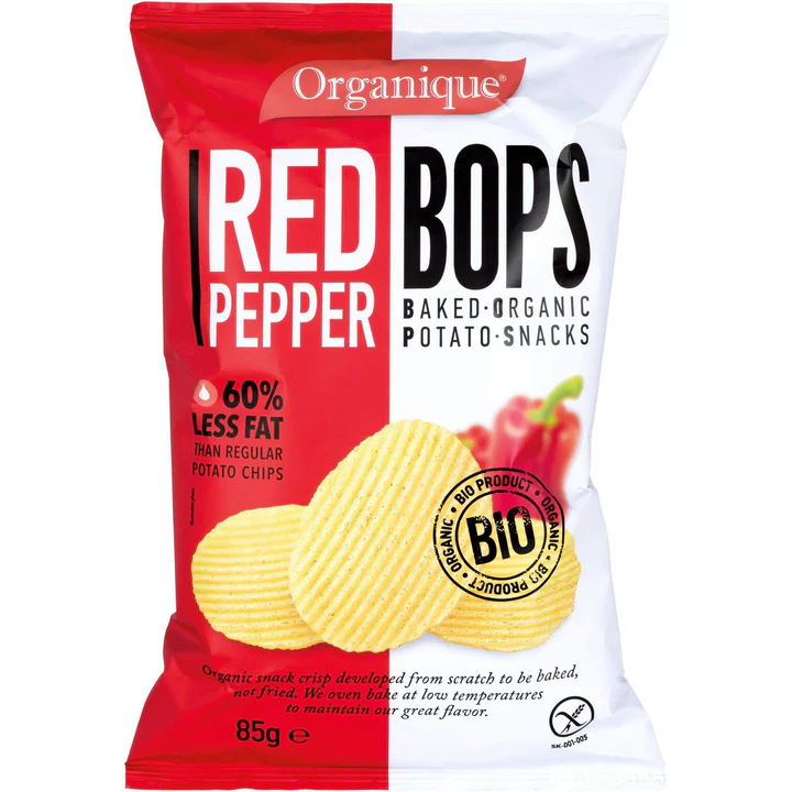 Potato chips with organic red pepper