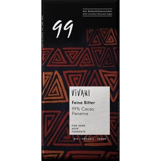 Vivani Organic Dark Chocolate 99% (Panama Cocoa)