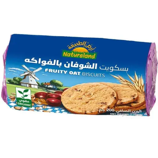 Natureland organic fruit oat biscuits 200gm