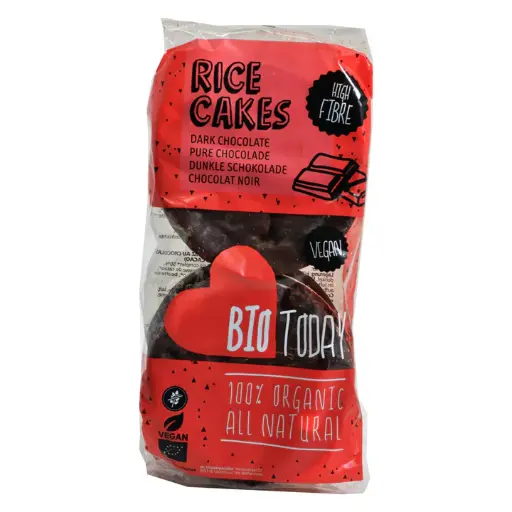 Gluten-free vegan dark chocolate rice cake from Bio TODay