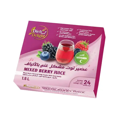 Mixed berry juice, rich in fiber (24 sachets)