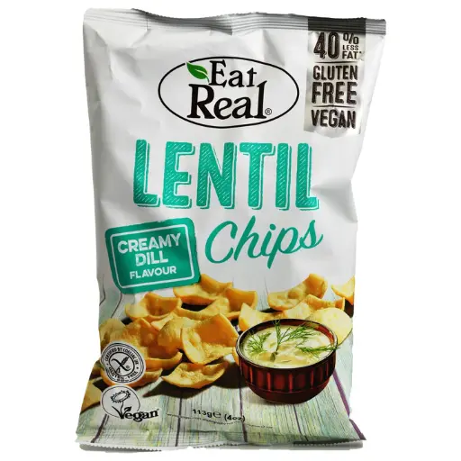 Lentil chips with dill flavor, gluten free