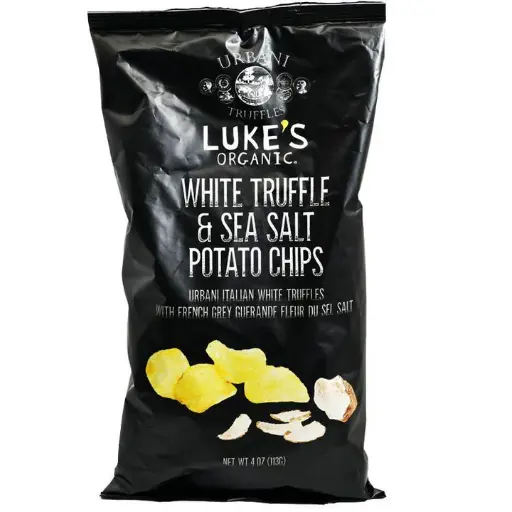 Potato chips with white truffle and sea salt gluten free from LUKEs Organic