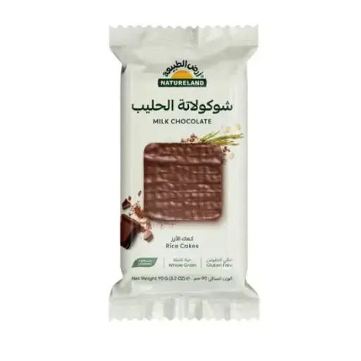 Organic milk chocolate rice cakes, gluten-free, from Natureland
