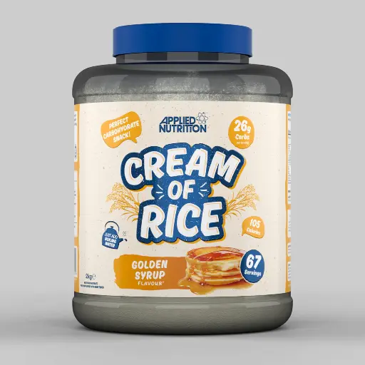 Applied Nutrition Cream of Rice - High Carbohydrate Cream of Rice Supplement, Source of Energy for Breakfast & Snacks, Easy to Digest, Low Sugar, Low Fat, Vegan, 2kg (Golden Syrup)