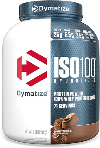 Dymatize -ISO100 Whey Protein Powder, Gourmet Chocolate, 5 Pound