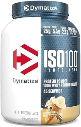 Dymatize -ISO100 Whey Protein Powder, Gourmet Vanilla, 5 Pound