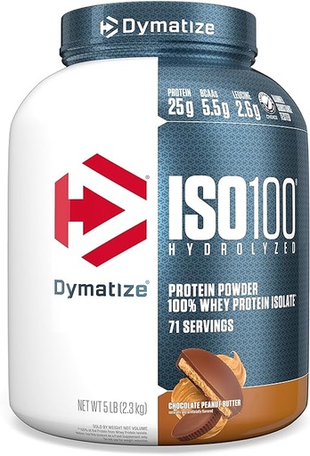 Dymatize -ISO100 Whey Protein Powder, chocolate peanut butter, 5 Pound