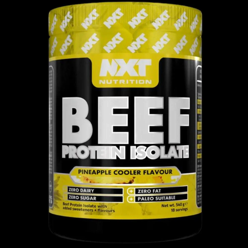 NXT Nutrition Beef Protein Isolate Powder, Halal. Lactose, Dairy, Gluten, and Soy Free - 540g PINEAPPLE Flavor