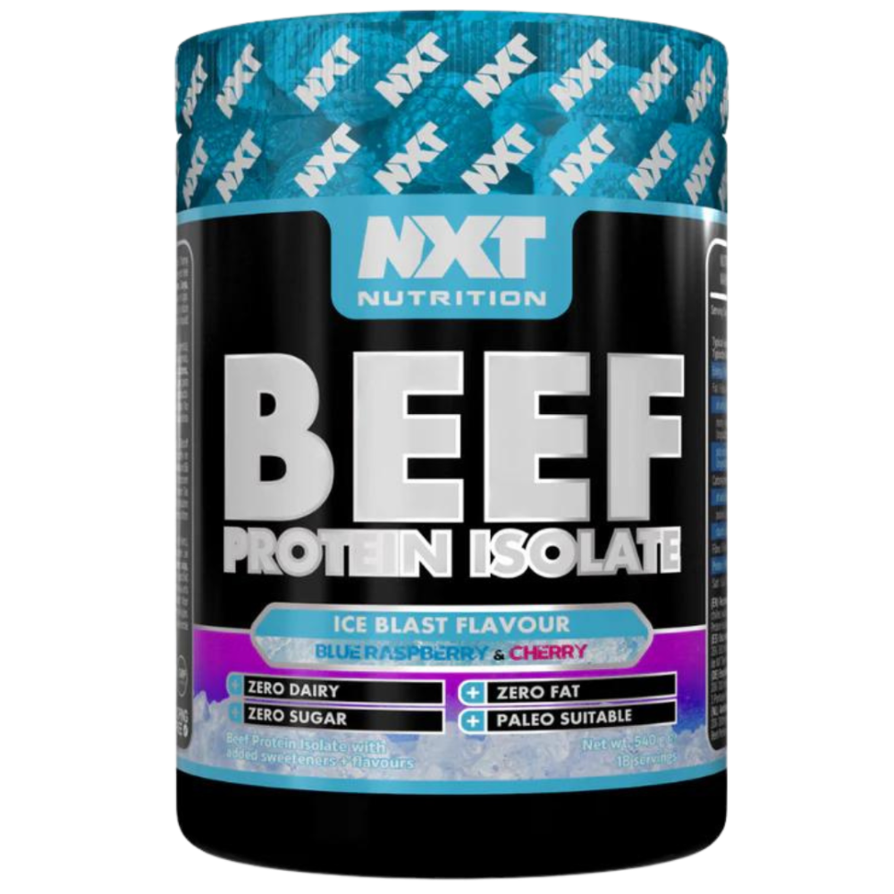 NXT Nutrition Beef Protein Isolate Powder, Halal. Lactose, Dairy, Gluten, and Soy Free - 540g ICE BLAST Flavor