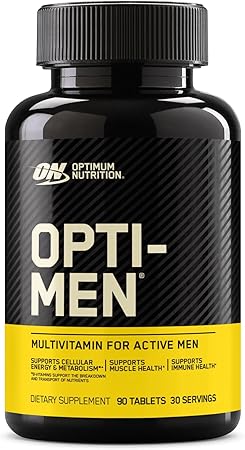 Optimum Nutrition Opti-Men, Men's Daily Multivitamin Supplement with Vitamins C, D, E, B12, 90 Count