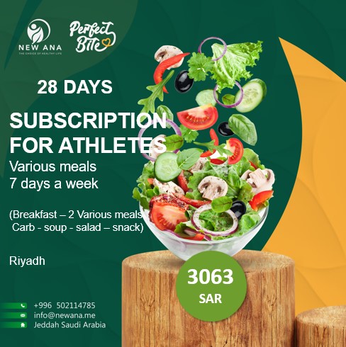 High protein subscription for 28 days, 7 days a week, Various meals (breakfast +2 Various meals, 200g protein and 200g carbs + salad + soup + snack)