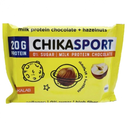 Chika Sport Chocolate With Milk Protein And Hazelnut Sugar Free